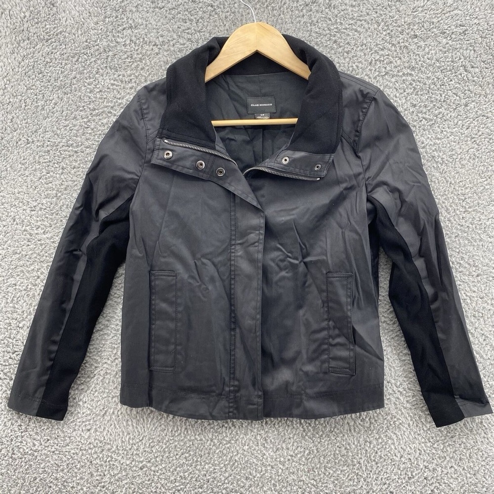 Club Monaco black waxed jacket size XS